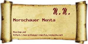 Morschauer Menta névjegykártya